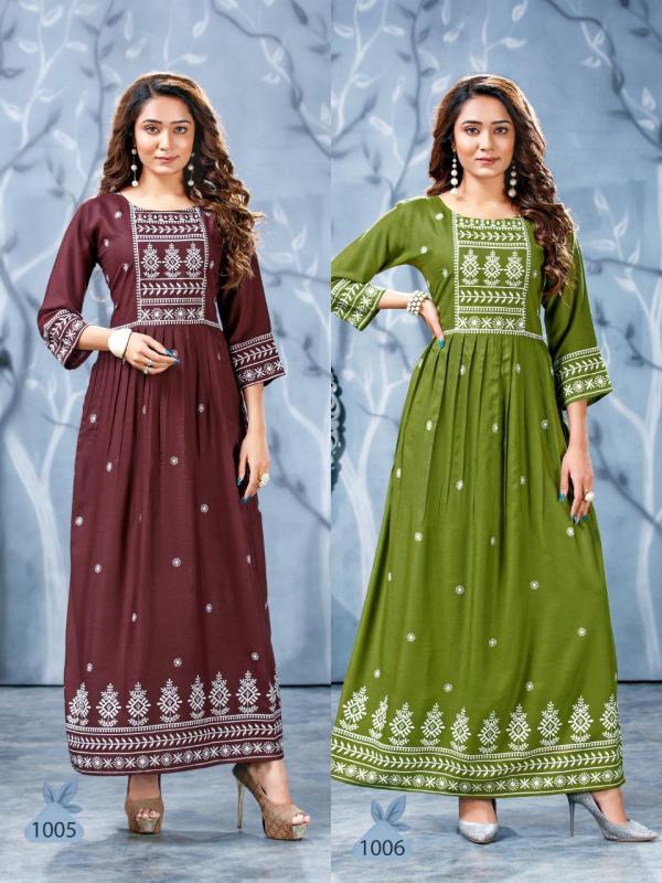 Trendy Sahi 1001 Ethnic Wear Long Kurti Collection